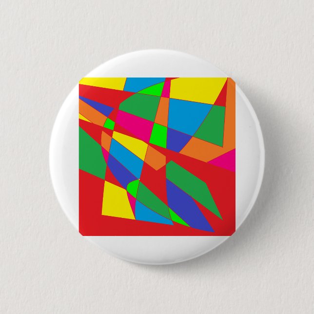 block red colors art button (Front)