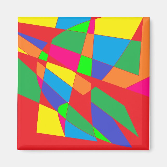 block red colors art magnet (Front)