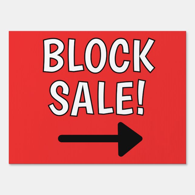 Block Sale! Red Sign (Front)