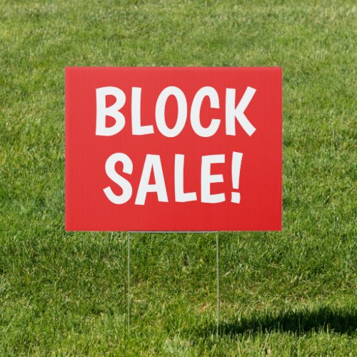 Block Sale Red Sign