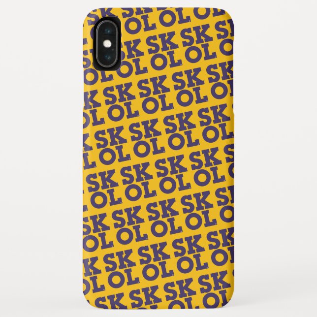 Block Script “SKOL" - Phone Case (Yellow) (Back)