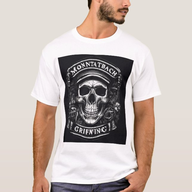 Block skull design  T-Shirt (Front)