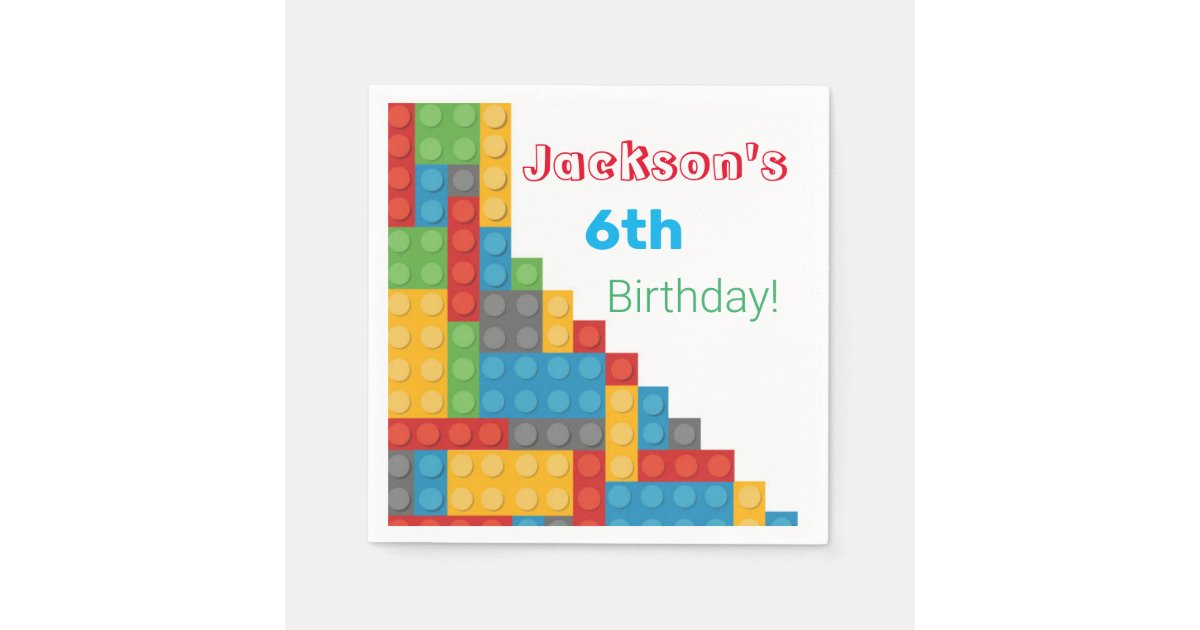 Block Themed Birthday Decorations Napkins Zazzle Com