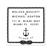 Block Typography Nautical Infinity Knot Anchor Self-inking Stamp