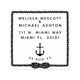 Block Typography Nautical Infinity Knot Anchor Self-inking Stamp