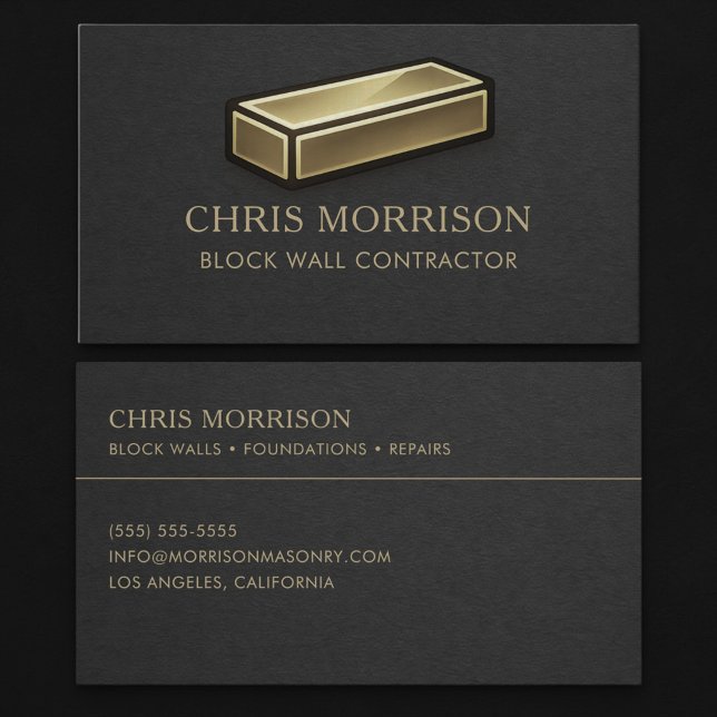 Block Wall Contractor Business Card (Creator Uploaded)