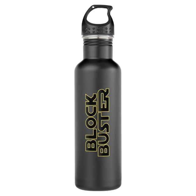 BLOCKBUSTER Matte Black Water Bottle (Front)