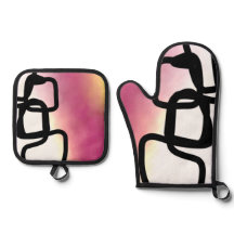 Blockchain: Abstract Pink, Yellow, Black & White