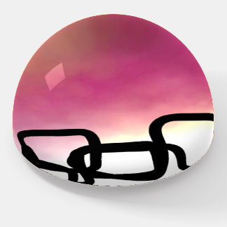 Blockchain: Abstract Pink, Yellow, Black & White Paperweight
