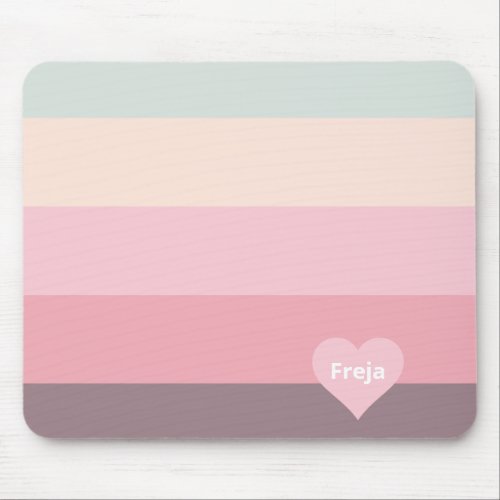 Blockcolor Horizontal Mouse Pad Custom Pink Heart 