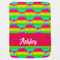 Blocked bright rainbow shapes baby blanket