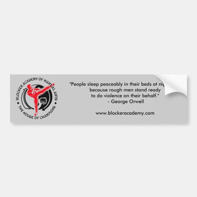 Blocker Academy of Martial Arts Bumper Sticker (Front)
