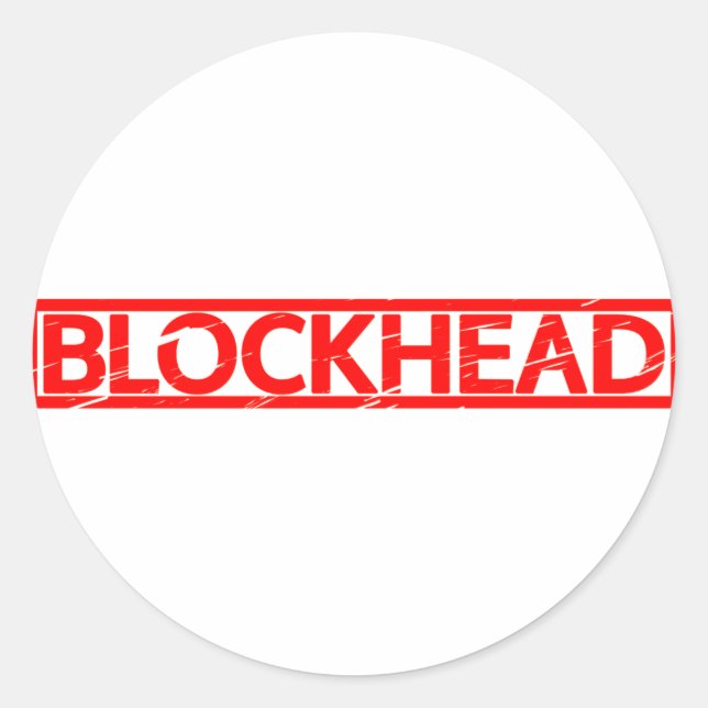 Blockhead Stamp Classic Round Sticker (Front)