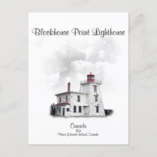 Blockhouse Point Light _ Prince Edward Is Can Postcard