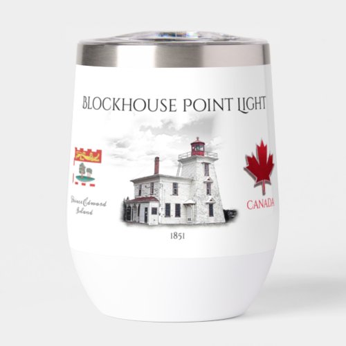 Blockhouse Point Light _ Prince Edward Island Ther Thermal Wine Tumbler