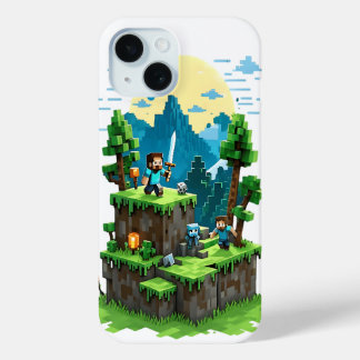 BlockQuest Adventures – Pixel Art iPhone 15 case