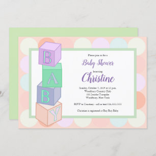 Blocks Baby Shower Invitation