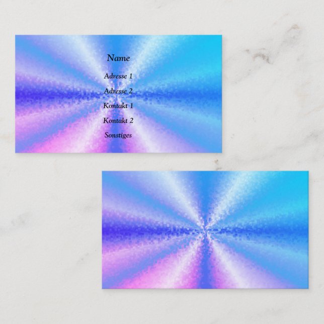 Blocks in Blue Pink, 3D Rainbow Art Business Card (Front/Back)