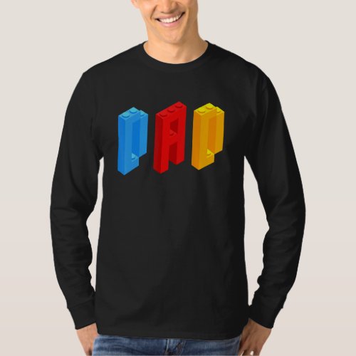 Blocks Master  Dad Brick Builder  Cool Builder Dad T_Shirt