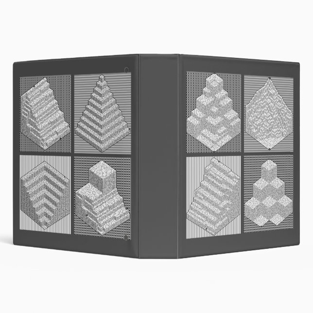 Blocks Maze Puzzle 3 Ring Binder (Background)