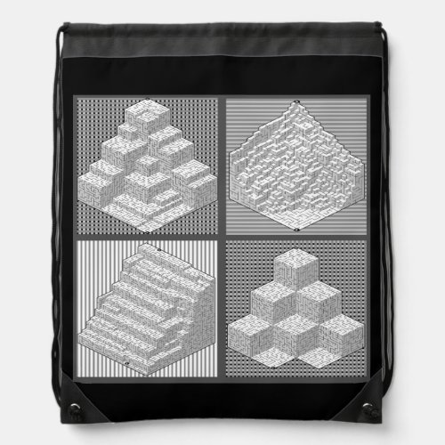 Blocks Maze Puzzle  Drawstring Bag