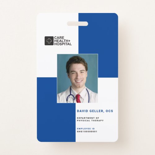 Blocks Medical Staff ID  Barcode  Vertical Badge