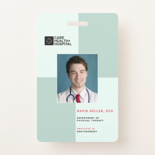 Blocks Medical Staff ID  Barcode  Vertical Badge