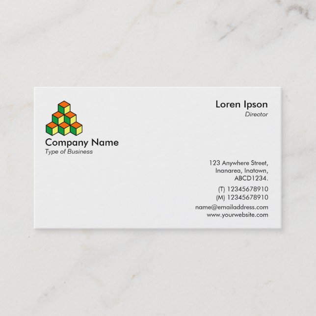 Blocks Symbol/Logo - White Business Card (Front)