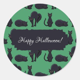 Blocky Black Cats Halloween Pixel Art Pattern