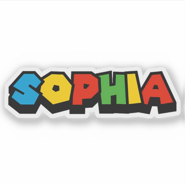 Blocky Color Name – Sophia Sticker (Front)