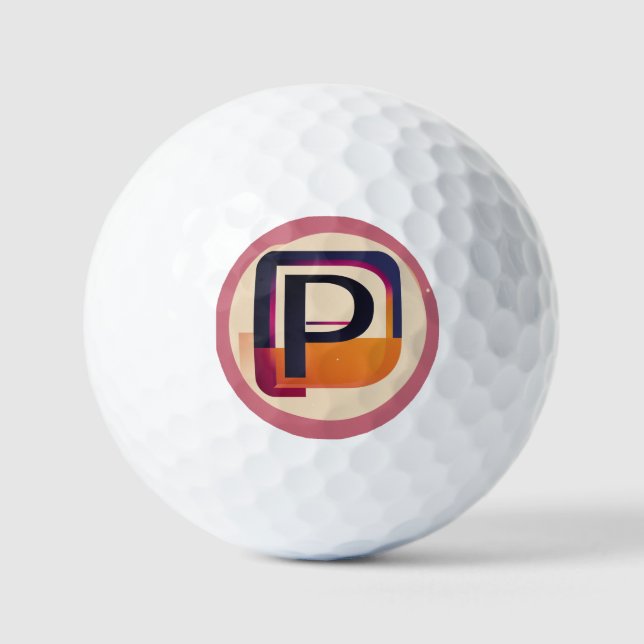 Blocky Monospaced Letter P – Flat Vector Lettermar Golf Balls (Front)