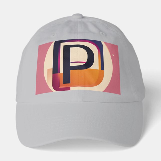 Blocky Monospaced Letter P – Flat Vector Lettermar Hat (Front)