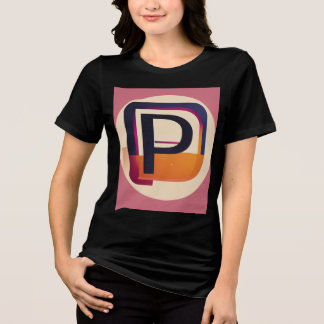 Blocky Monospaced Letter P – Flat Vector Lettermar Tri-Blend Shirt
