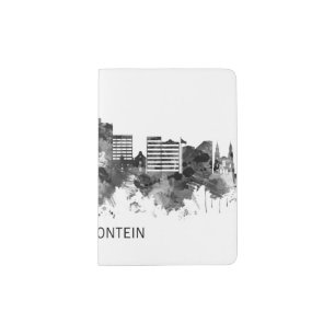 Bloemfontein South Africa Skyline BW Passport Holder