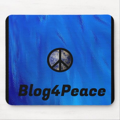 Blog4Peace Blue EARTH PEACE Mousepad