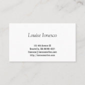 Blogger Business Card (Back)