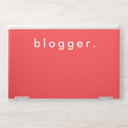 Blogger Coral Red Simple Modern HP Laptop Skin