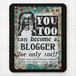 Blogger - Funny Vintage Retro Mouse Pad