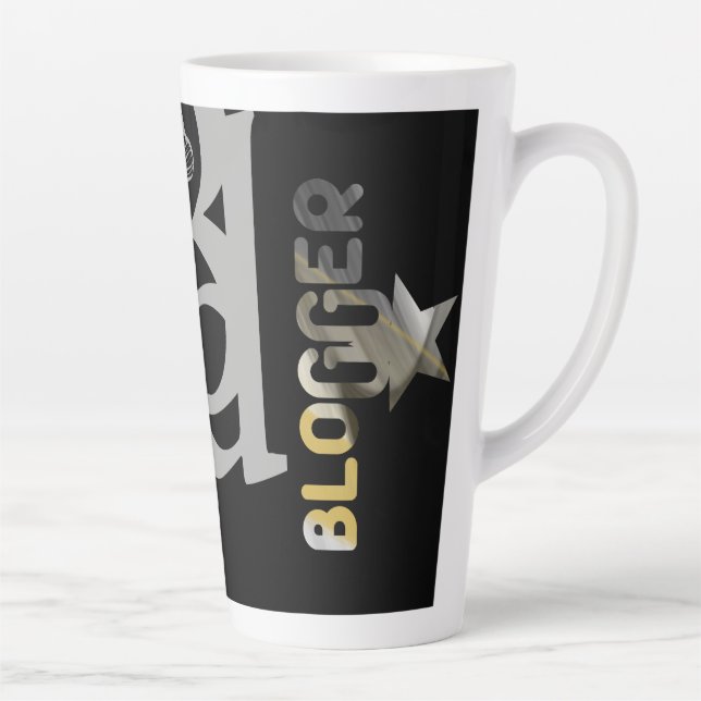 BLOGGER Latte Mug Abstract Interior Decor Black (Right)