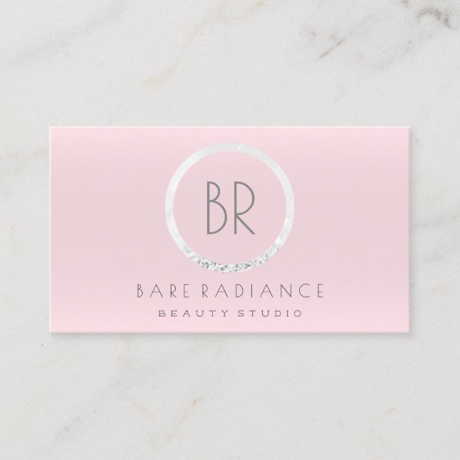 Blogger Makeup Beauty Studio Appointment Pink Gray Card (Front)