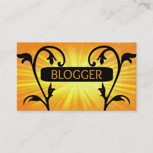 Blogger Sun Damask Business Card