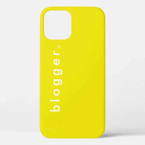 Blogger Vibrant Yellow Simple Modern Business iPhone 12 Case