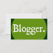 Blogger White Lettering Business Card (Front/Back)