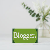 Blogger White Lettering Business Card (Standing Front)