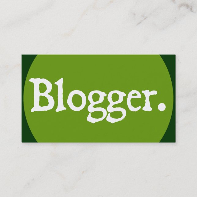 Blogger White Lettering Business Card (Front)