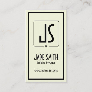 Bloggers Minimalistic [Black & Cream (Off White)] Business Card