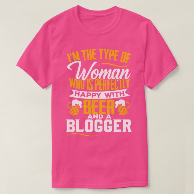 Bloggers Wife Girlfriend Blog Blogging  T-Shirt (Design Front)