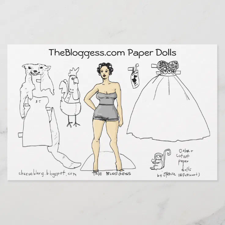 Bloggess paperdolls (by fattieart) stationery Zazzle