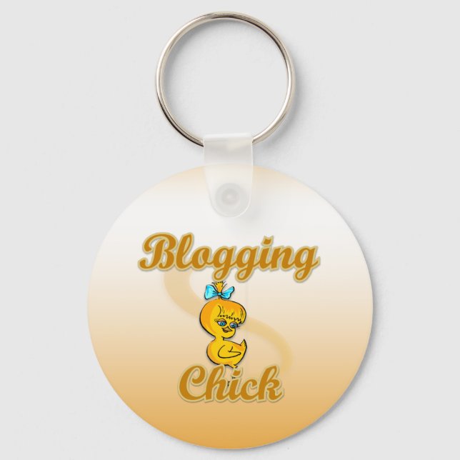 Blogging Chick Keychain (Front)