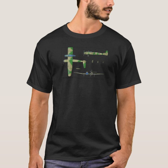 Blohm & Voss BV 141 WW2 German Plane Diagram T-Shirt (Front)